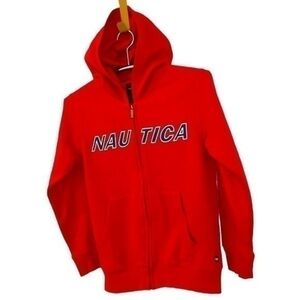 NAUTICA | Youth Size Medium (10/12) Red NAUTICA Full Zip Hooded Sweatshirt